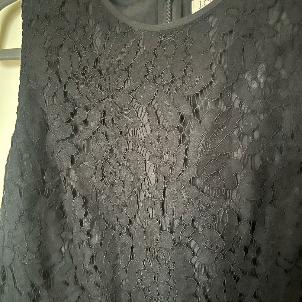 NWT J. Crew Black Lace Peplum Tank Top - Picture 4 of 7